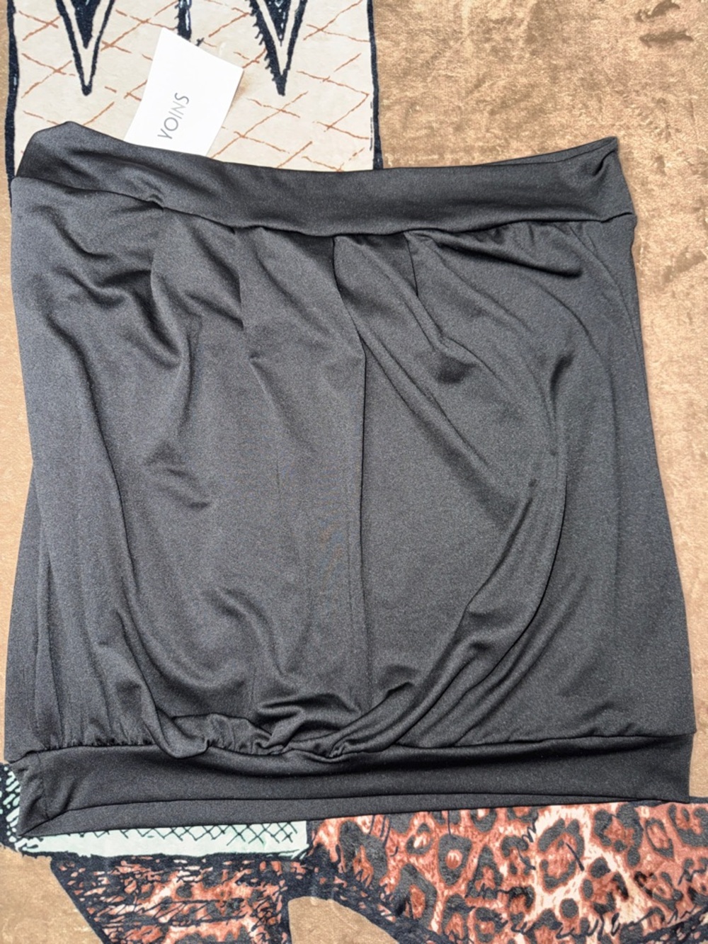 NWT Small Yoins Black Women's Bubble Hem tube top